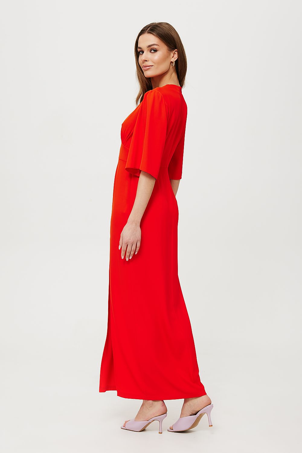 Maxi Dress with V-Shaped Neckline - Michelle & Kenza Co.