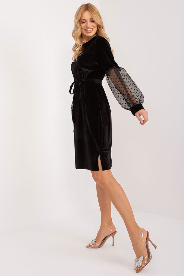 Elegant Buff Sleeve Dress