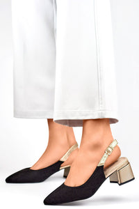 Eco-Suede Block Heel Pumps