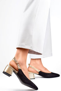 Chic Eco-Suede Block Heel Pumps