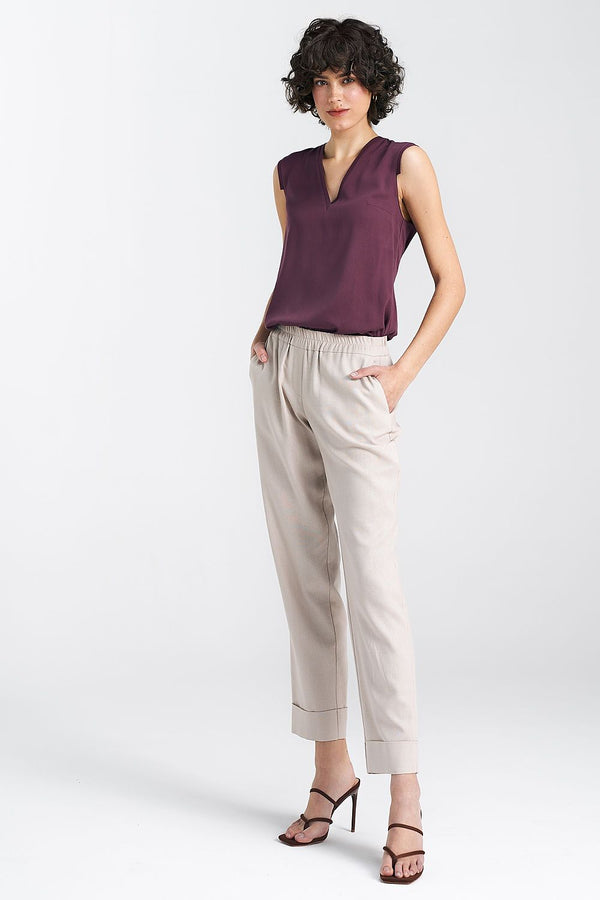 Elegant Viscose Sleeveless Blouse