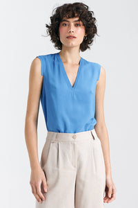 Elegant Viscose Sleeveless Blouse