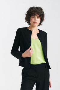 Elegant Boxy Linen Jacket