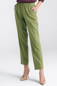 Relaxed Fit Green Trousers