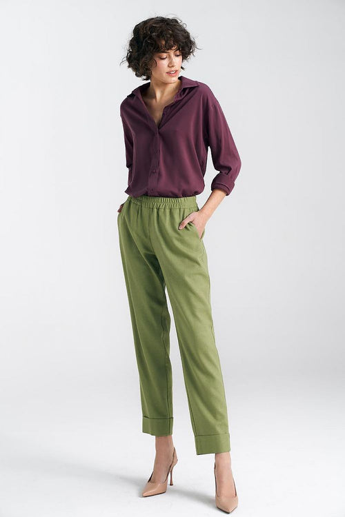 Relaxed Fit Green Trousers