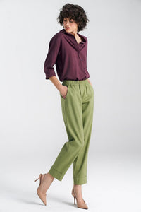 Relaxed Fit Green Trousers