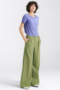 Relaxed Fit Wide-Leg Trousers