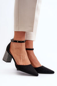 Elegant Eco-Suede Block Heel Pumps