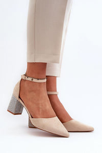 Elegant Eco-Suede Block Heel Pumps