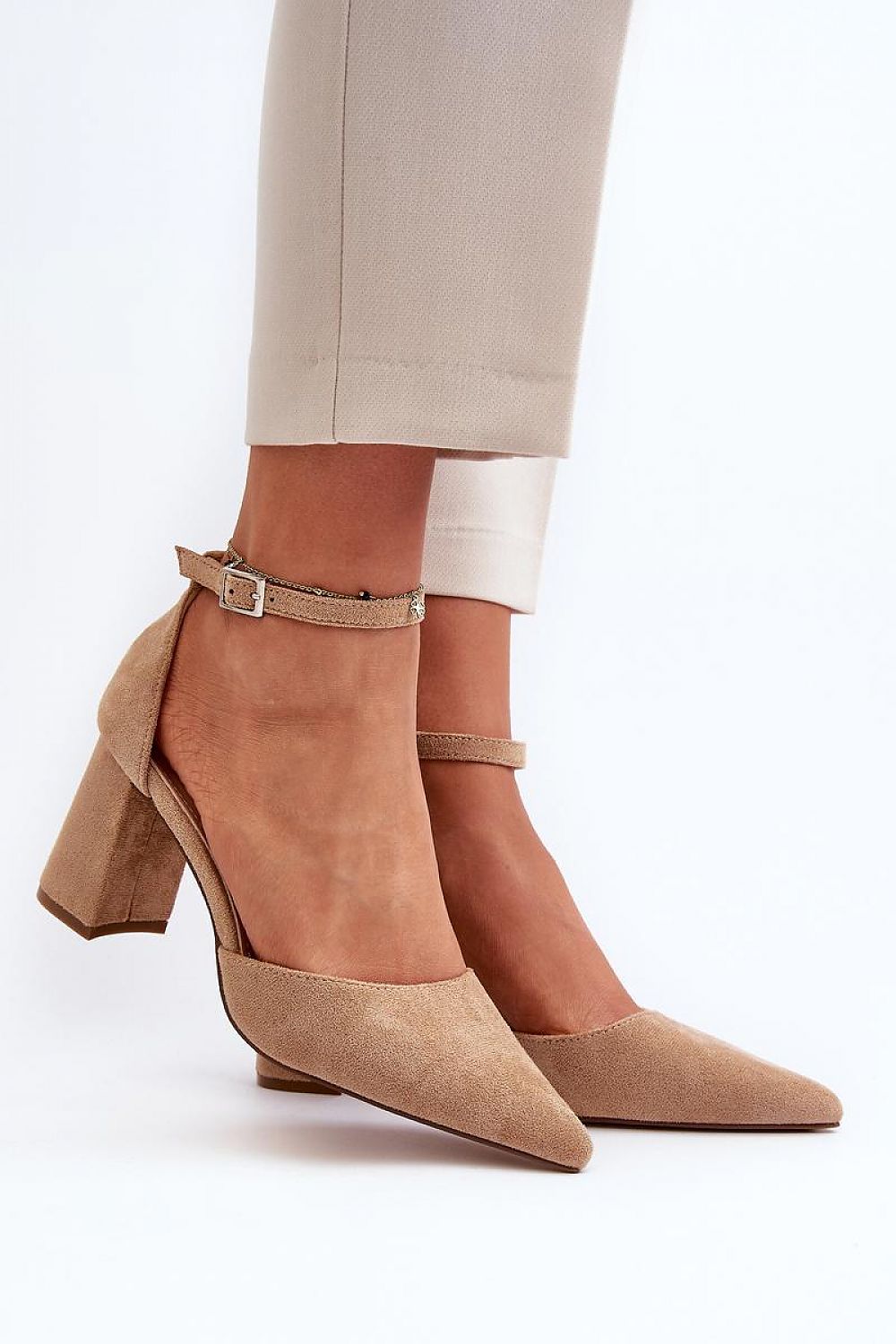 Eco-Suede Block Heel Pumps