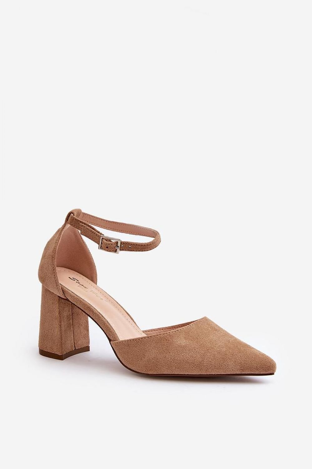 Eco-Suede Stiletto Block Heel Pumps