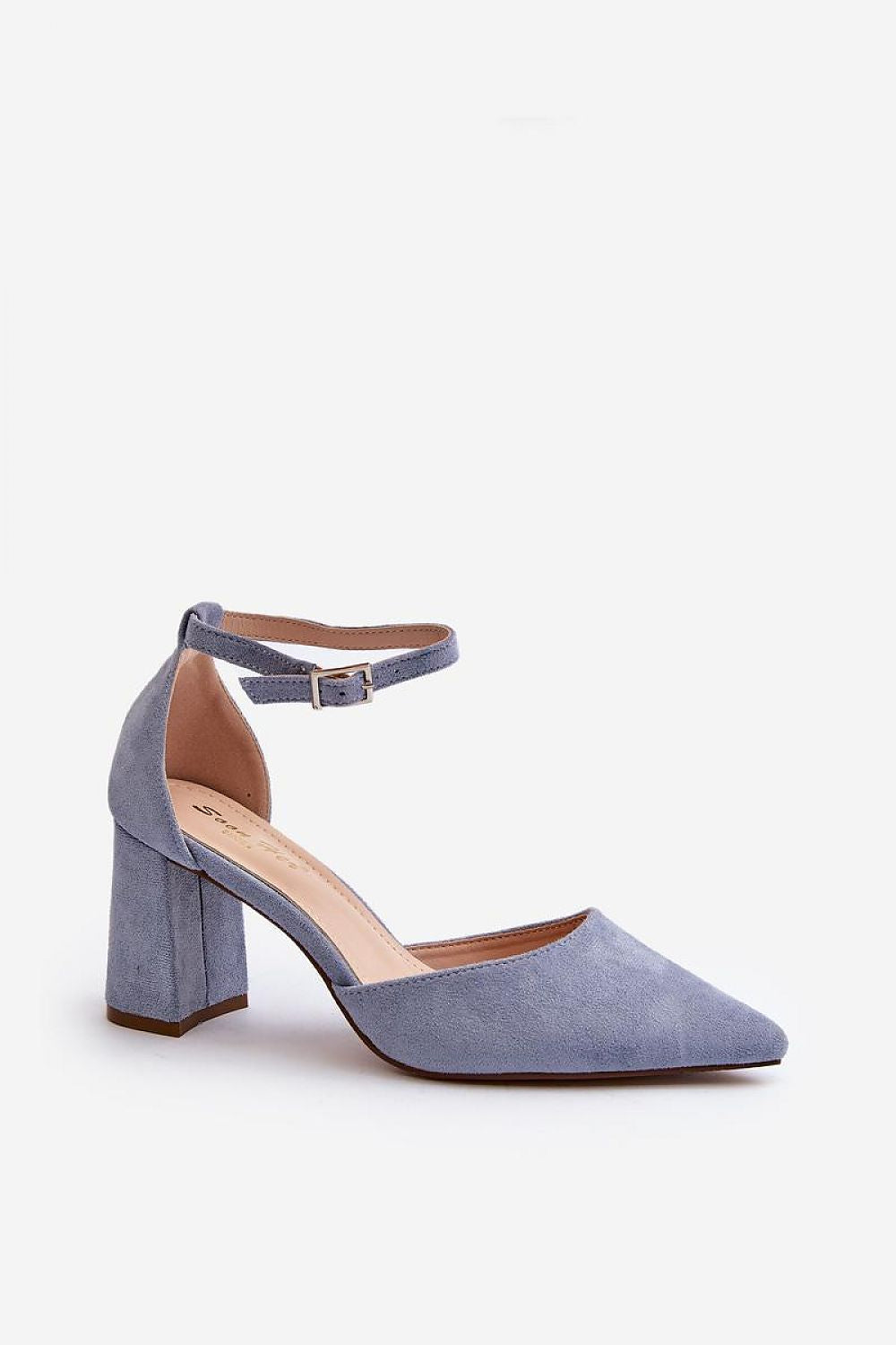 Eco-Suede Stiletto Block Heel Pumps