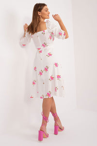 Flared Ruffle Sleeve Midi Dress