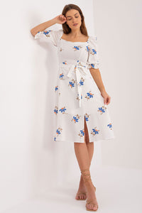 Flared Ruffle Sleeve Midi Dress