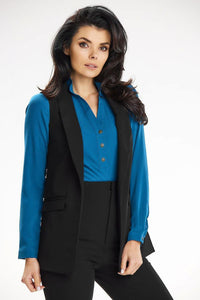 Viscose Gilet with Shawl Collar - Michelle & Kenza Co.