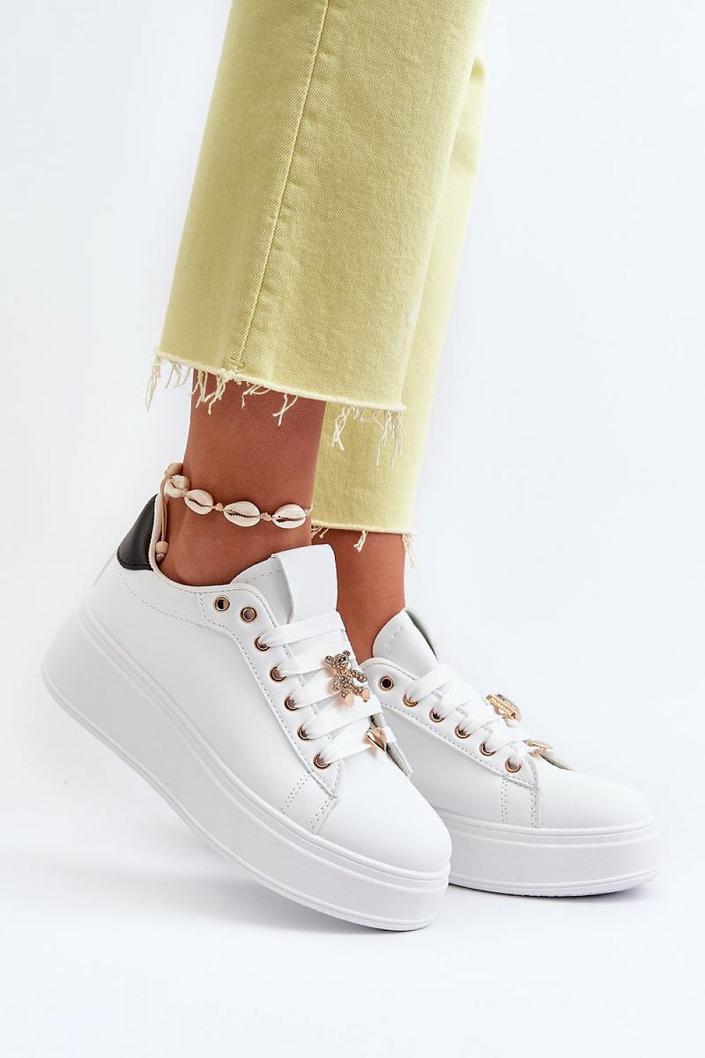 Stylish Studded Eco Leather Sneakers