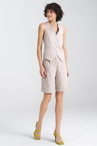 Stylish Linen Blend Vest