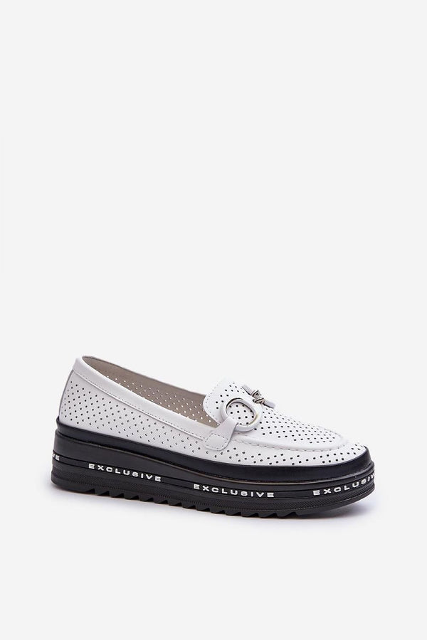 Comfortable Perforated Leather Loafers