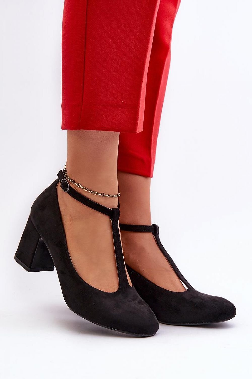 Eco Leather Block Heel Pumps