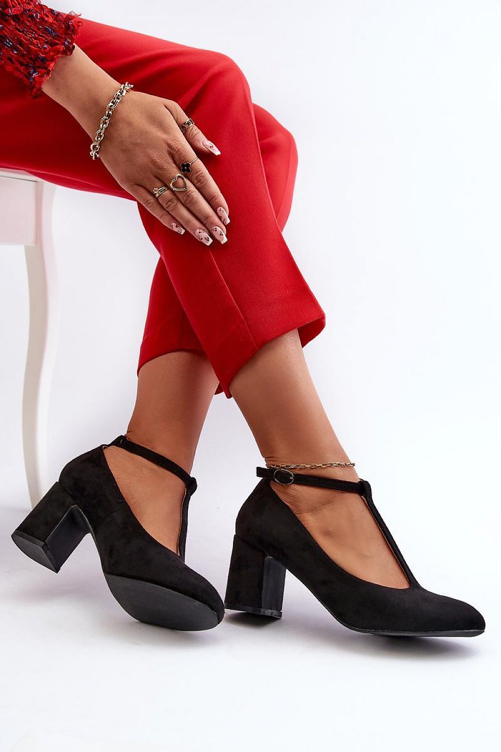 Eco Leather Block Heel Pumps