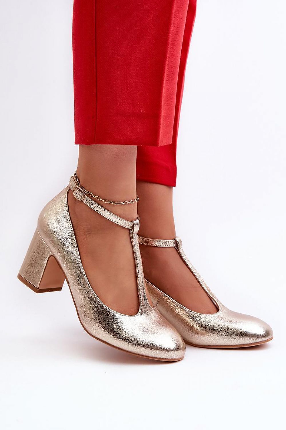 Eco Leather Block Heel Pumps