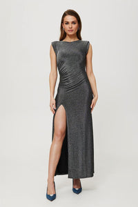 Draped Metallic Tube Dress