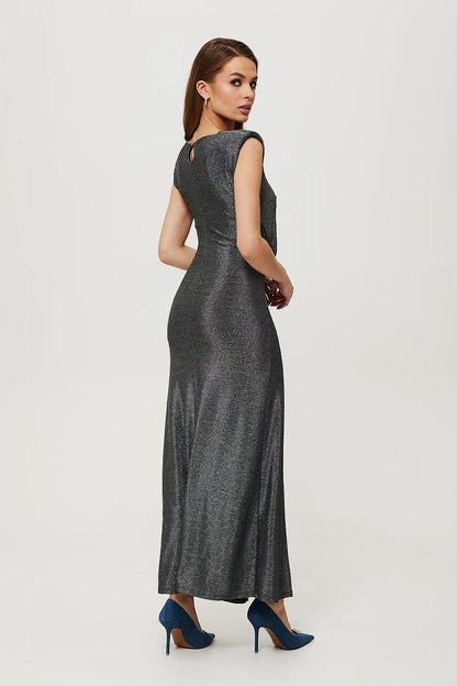 Metallic Thread Dress with High Slit - Michelle & Kenza Co.