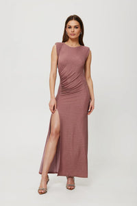 Draped Metallic Tube Dress