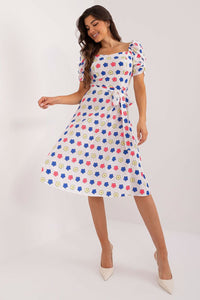 Flared Heart Print Summer Dress