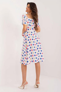 Flared Heart Print Summer Dress