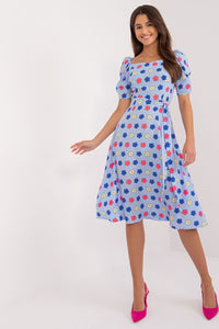 Flared Heart Print Summer Dress