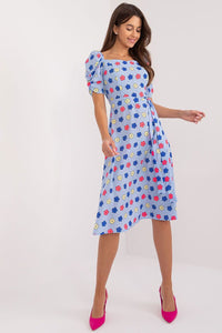 Flared Heart Print Summer Dress