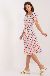 Flared Heart Print Summer Dress