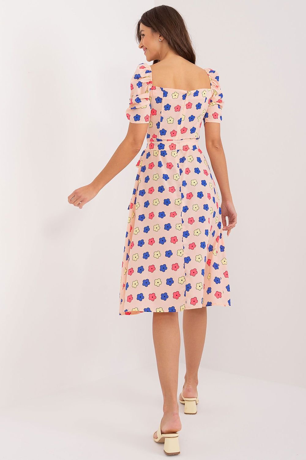 Flared Heart Print Summer Dress