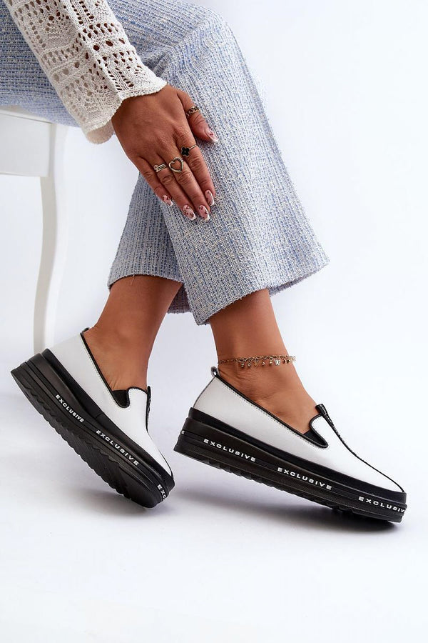 Elegant Leather Platform Slip-ons