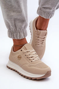 Elegant Gold Detail Platform Sneakers