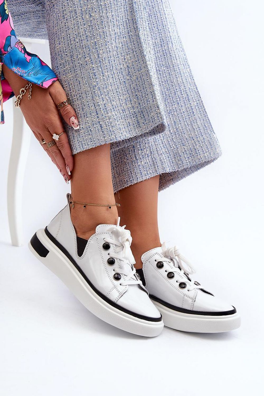 Patent Leather Platform Sneakers