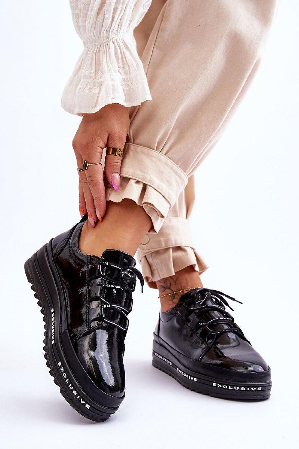 Comfortable Leather Platform Sneakers