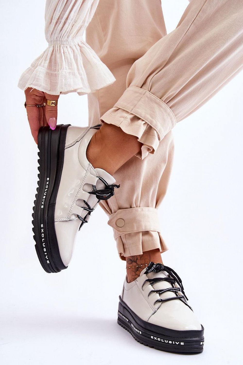 Comfortable Leather Platform Sneakers