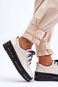 Comfortable Leather Platform Sneakers