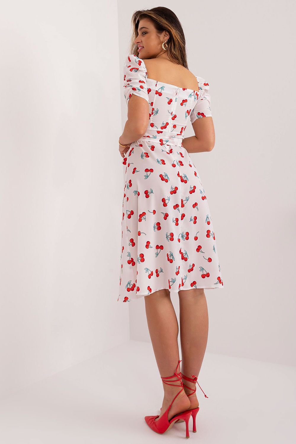 Flared Heart Print Summer Dress