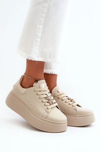 Durable Platform Sneakers with Teddy Bear