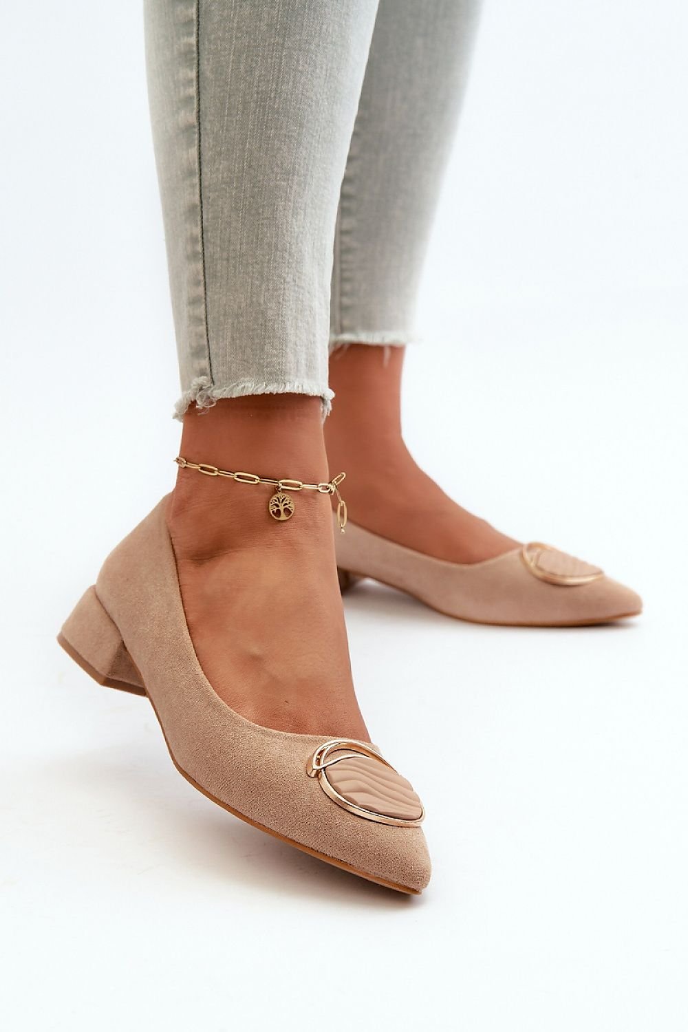 Elegant Eco-Suede Low-Heel Pumps