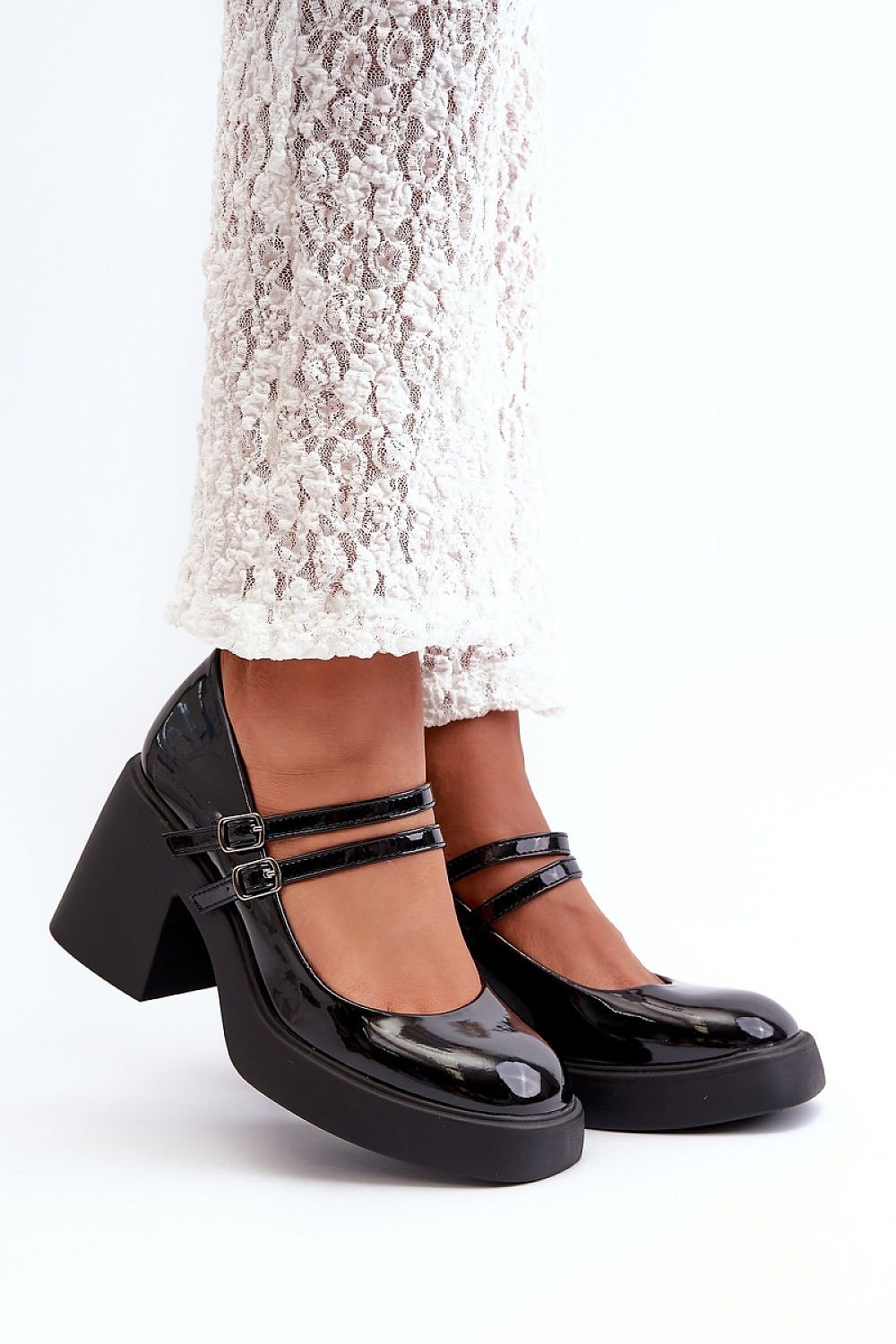 Eco-Leather Block Heel Pumps