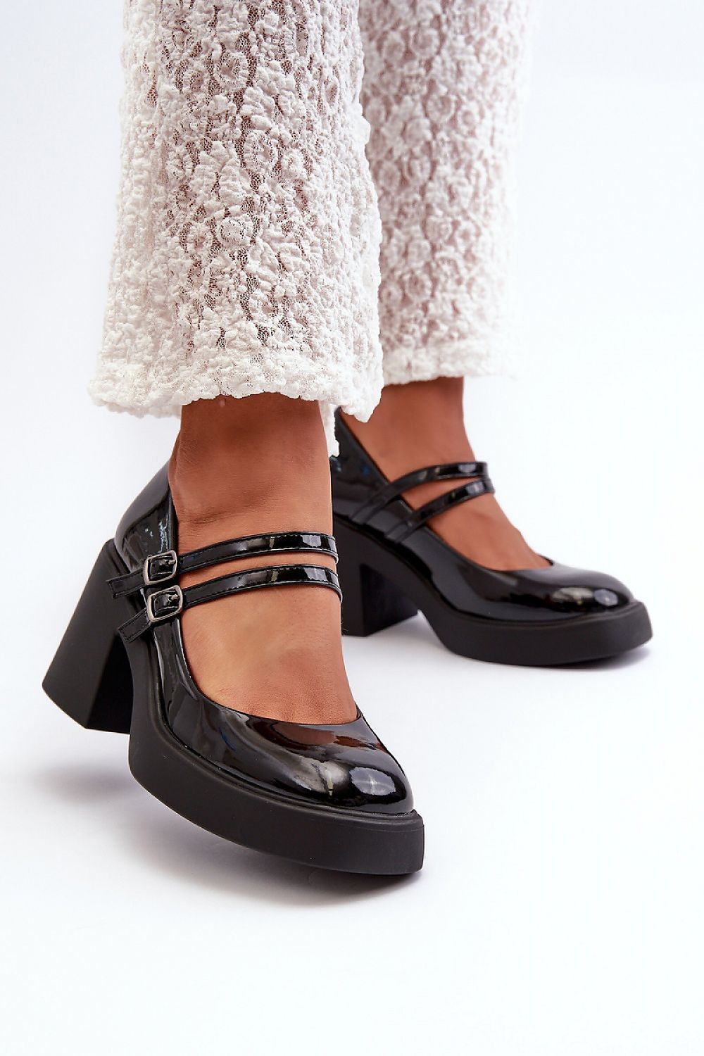 Eco-Leather Block Heel Pumps