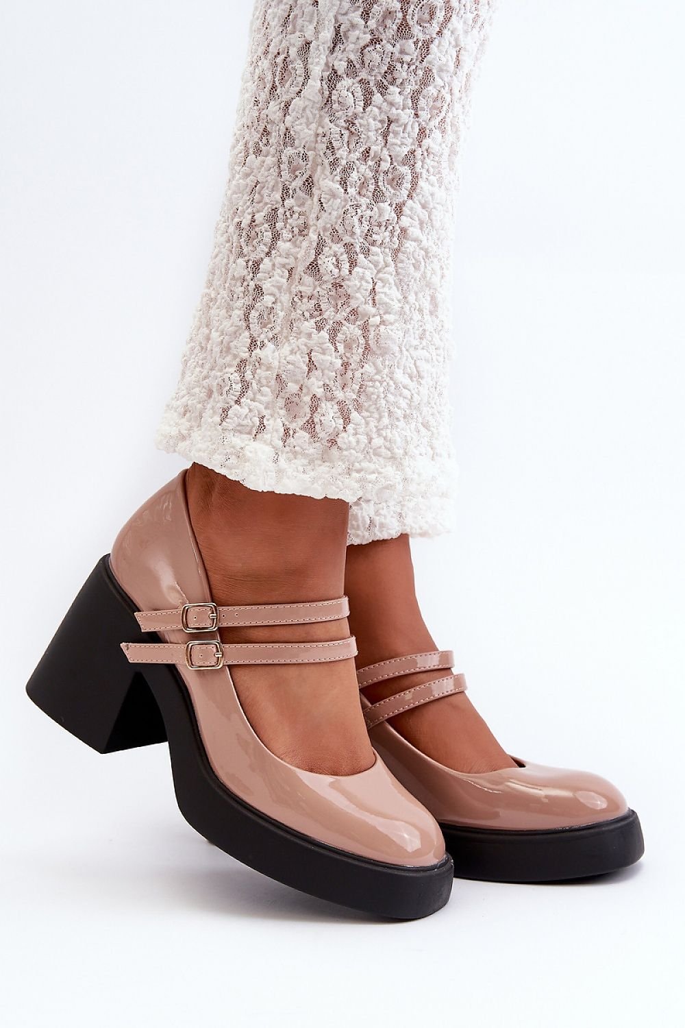 Eco-Leather Block Heel Pumps