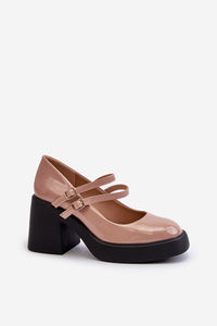 Eco-Leather Block Heel Pumps