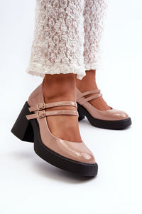 Eco-Leather Block Heel Pumps