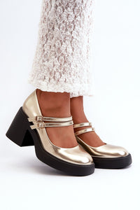 Eco-Leather Block Heel Pumps