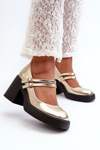 Eco-Leather Block Heel Pumps